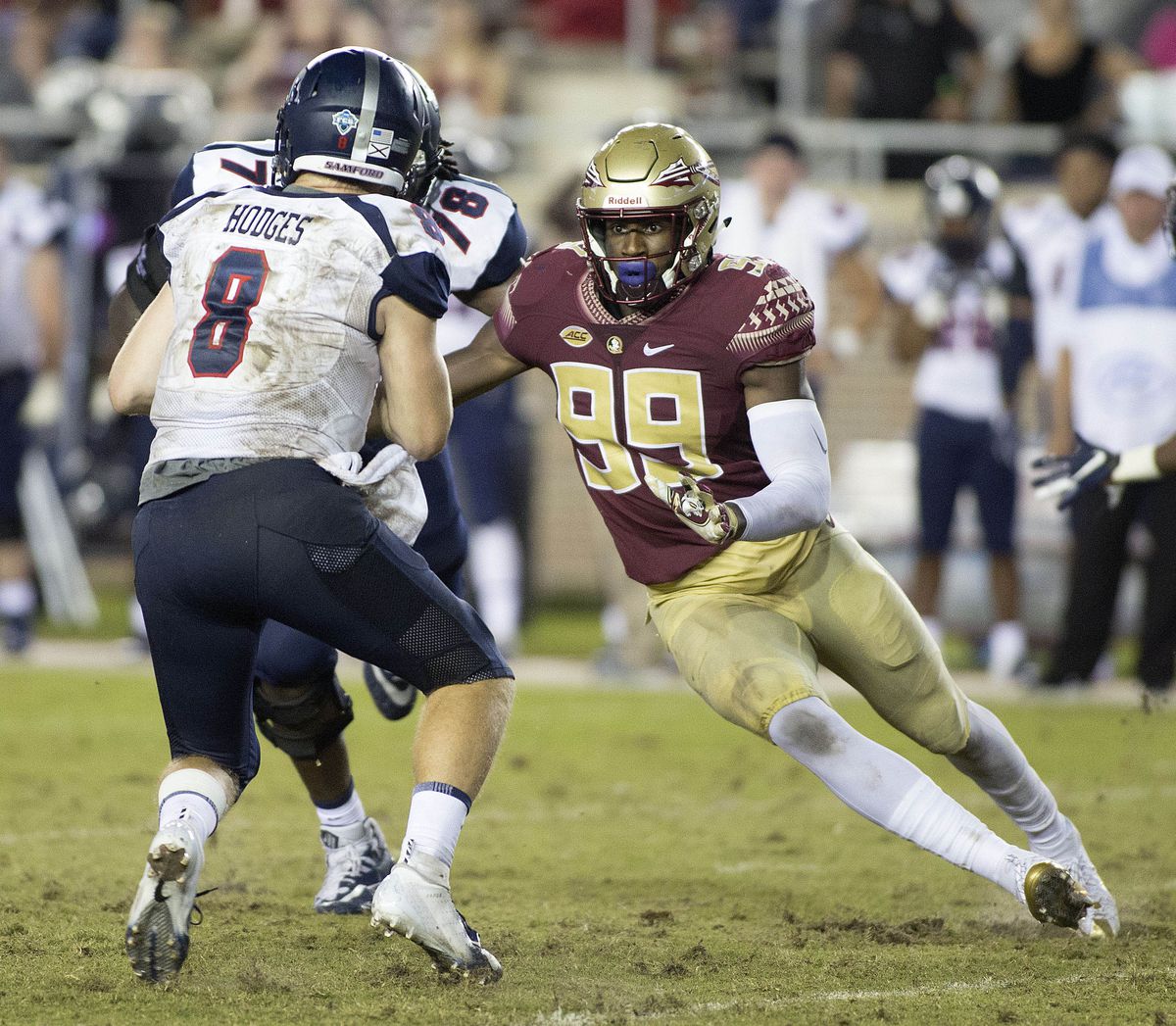 Brian Burns bends the edge on his way to the quarterback