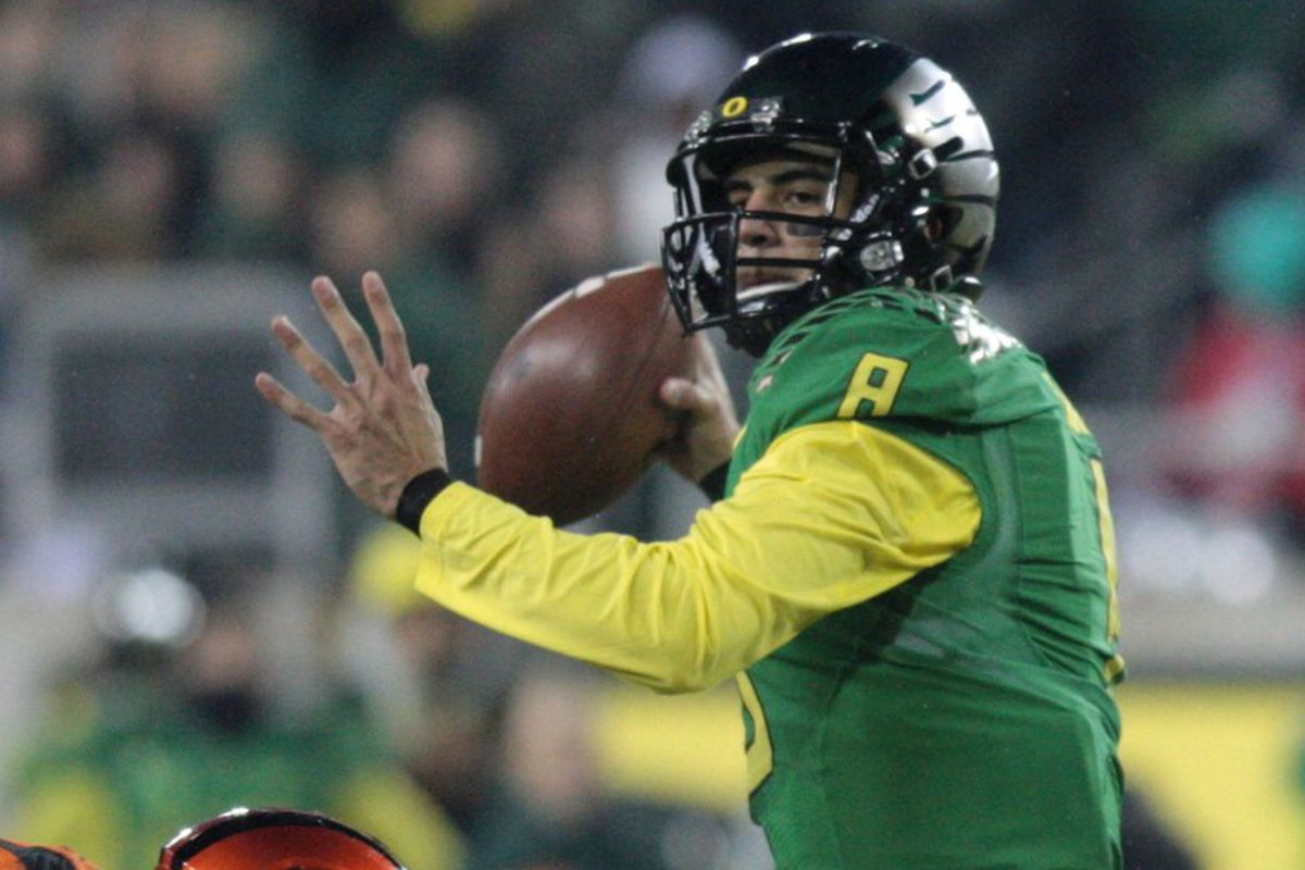 If Marcus Mariota remains healthy, Oregon will be favored to win the Pac-12 this fall.